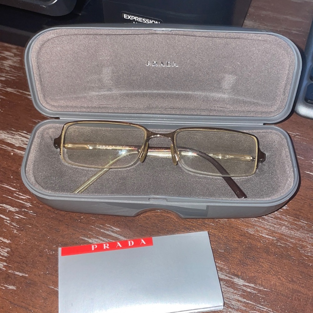 Prada VPR 63 D 8 AE 101 eyeglasses 52 17 135 with gray case